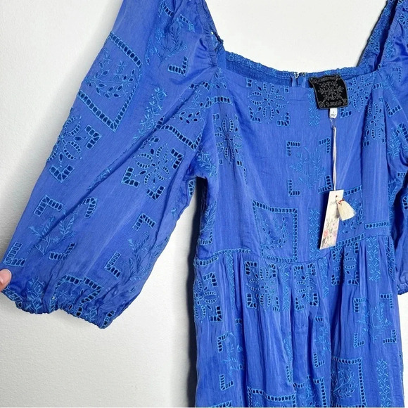 Johnny Was Blue Ella Floral Mini Dress - Picture 5 of 13